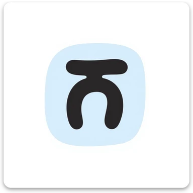 The Phoenician letter "𐤊" on a light blue circular background, Kaspa cryptocurrency logo sticker