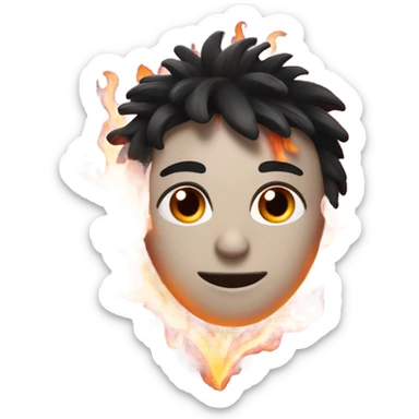 black heart with flames  sticker