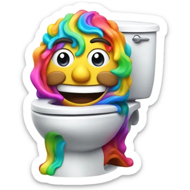 skibidi toliet rainbow sticker