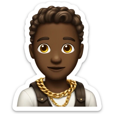 handsome chocolate boy with gold chains and swagger sticker