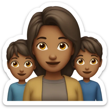 woman, 1 daughter, 3 boys  sticker