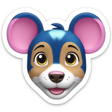 paw patrol blue and pink mouse sticker