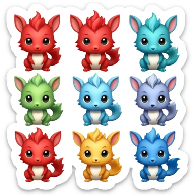 chibi cute mithical creatures sticker