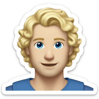 full body light curl blonde 30yo man blue eyed pale skin sticker