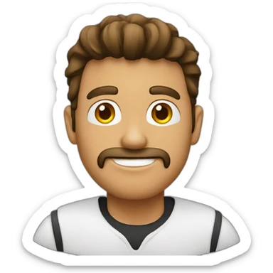 hombre mitad escritorio sticker