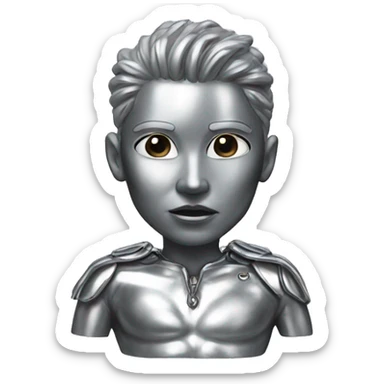 CHROME HEART WITH FACE SCULPT sticker