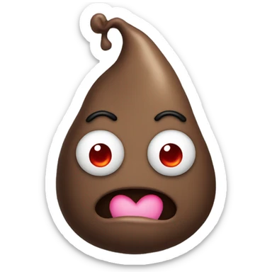 turd with heart eyes sticker