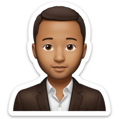 John Legend with dark brown hair sticker