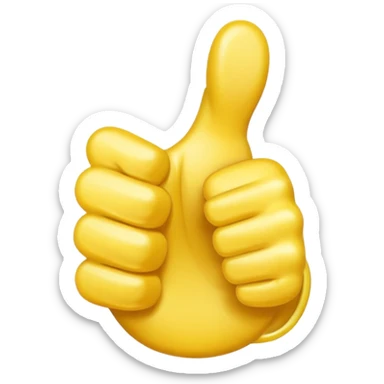 a thumbs up emoji with a thumb also pointing down attached below the pinky finger sticker