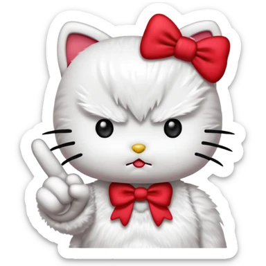 hello kitty middle finger sticker