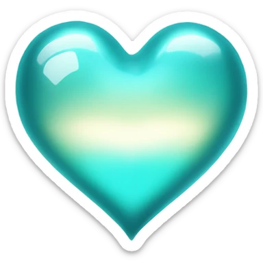 Shiny Aqua heart sticker