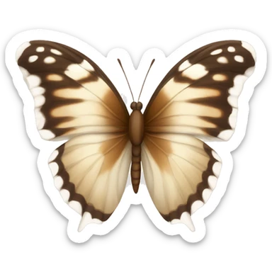 Butterfly beige and white and brown sticker