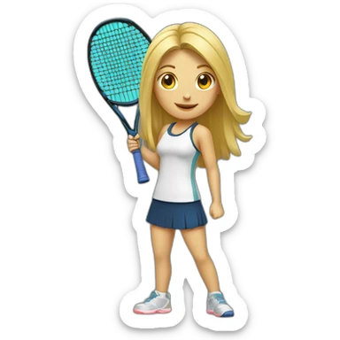 Blonde girl with padel racket sticker