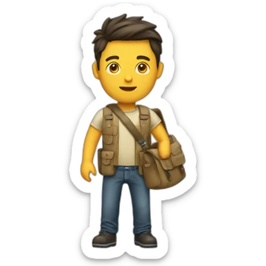 homme avec une sacoche  sticker