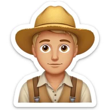 white farmer young sticker