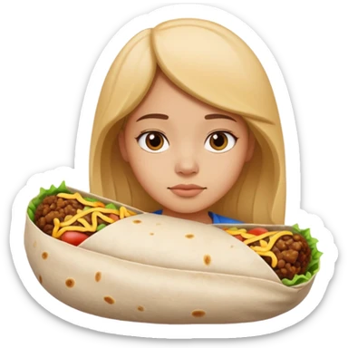 resting burrito face girl sticker
