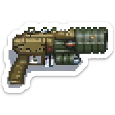 Call of Duty under barrel grenade launcher, pixel art, compact and tactical, no text sticker