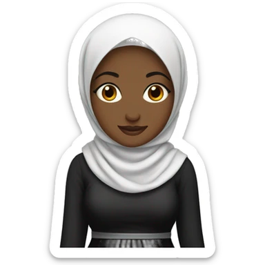 Black Hijabi nikkah sticker