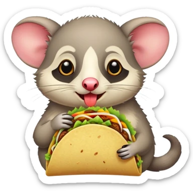 Possum with tacos  sticker