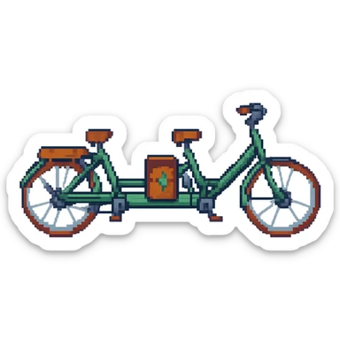Remove the basket from the tandem citybike, keep pixel art style with transparent background. sticker