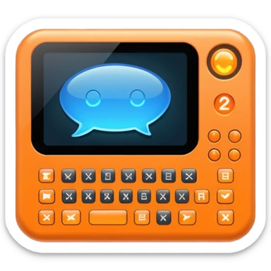 Cnc controller with orange chat bubble on the screen sticker