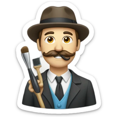 Un homme à la moustache brosse à dent sticker