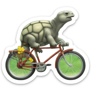 Tortue sur un éléphant qui fais du vélo sticker