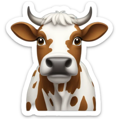 vache avec une hache sticker