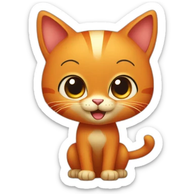 a red cat on its hind legs sticker