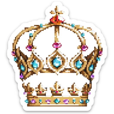 ornate royal crown with jewels sticker