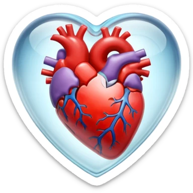 Clear 3D heart, see through, transparent sticker