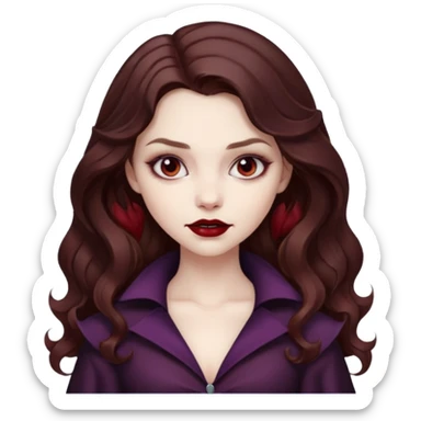 vampire girl with wavy brown hair sticker