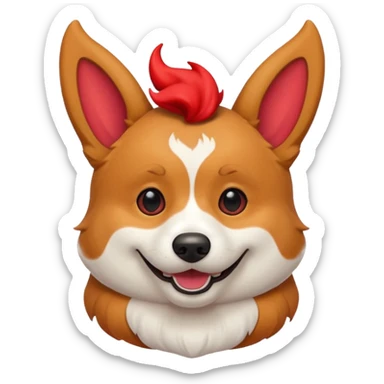 Corgi with devil ears  sticker