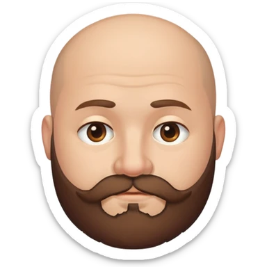 short almost bald hair brown bearded man that is chubby sticker