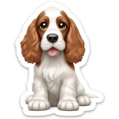￼ white and copper cocker spaniel sticker