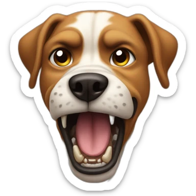 A very angry dog with bare gums. sticker