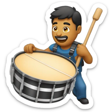Hombre canoso tocando la batería sticker