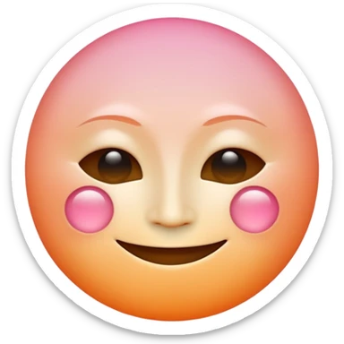 minimalist illustration of a warm glowing emoji face representing anonymous emotional connection. soft orange-pink gradient, gentle smile, organic round form, light diffusion, sense of warmth and intimacy, subtle glow around the edges, smooth and friendly aesthetic. sticker