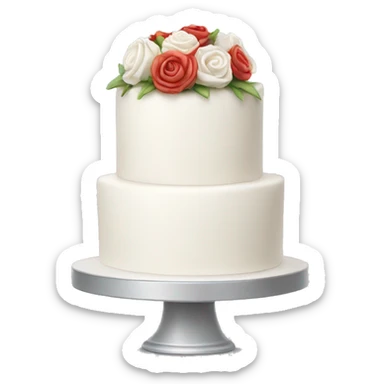 White Wedding cake with no flowers sticker