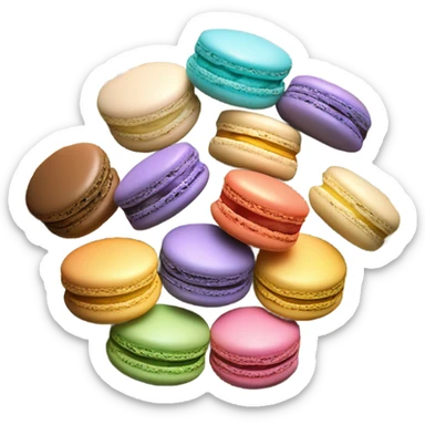 Macarons on rococo plate  sticker