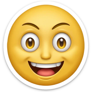 crazy smile eye twitching classic yellow face emoji sticker