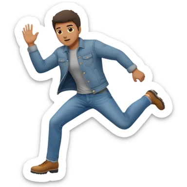 guy kicking a rock on the ground sticker