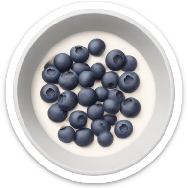 White acai bowl with blueberries , view from top, minimalism  sticker