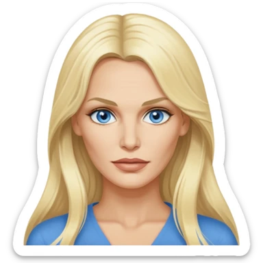 Daryl Hannah with blue eyes, long hair sticker