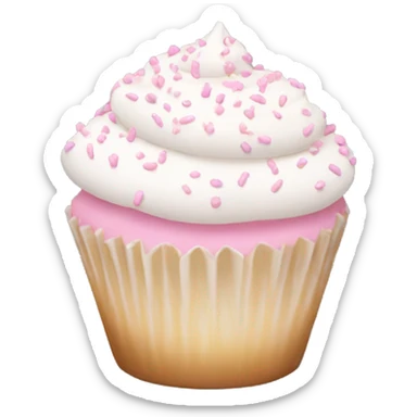 White cupcake with light pink sprinkles  sticker