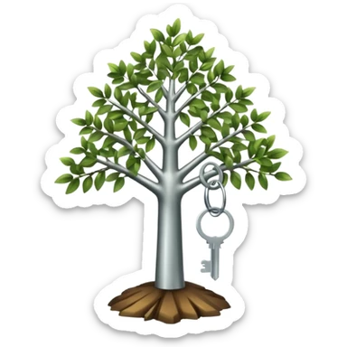 a small tree with keys on it. a key tree sticker