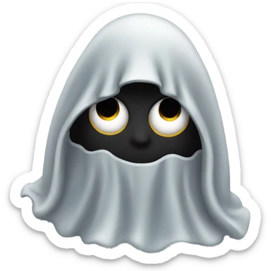 Black ghost emoji sticker