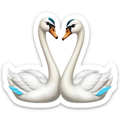 Couple swan emoji sticker