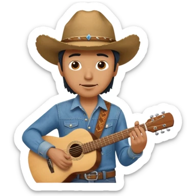 cowboy musician sticker