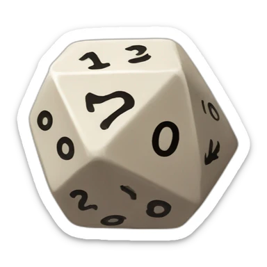 D20 dice turn down sticker